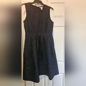 Navy blue party dress w/black detailing